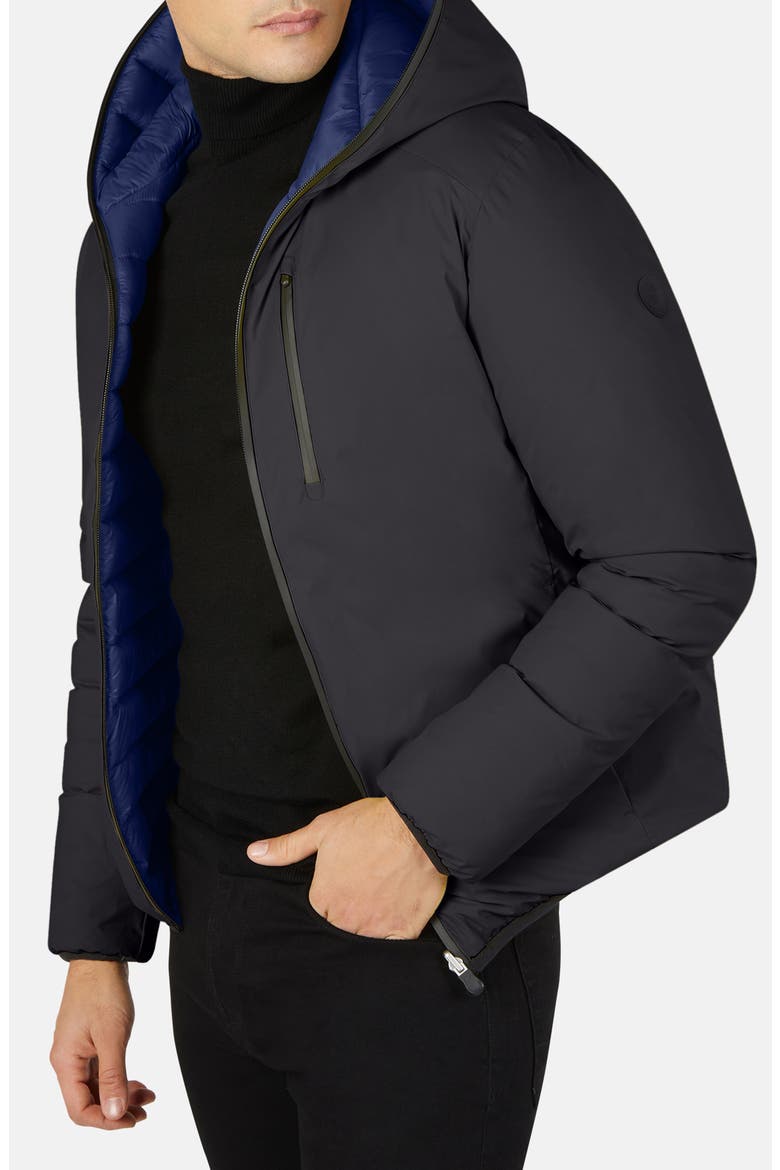 Ezra Water Resistant Reversible Puffer Jacket, Alternate, color, GREY BLACK/ ECLIPSE BLUE