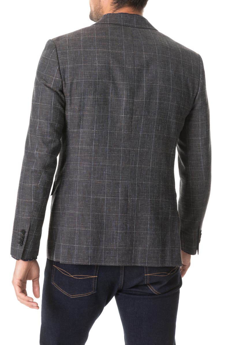 Rodd & Gunn Portland Spray Classic Fit Windowpane Wool Blend Sport Coat, Alternate, color,