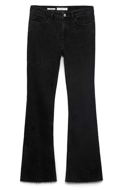 Mango Fiona Mid Rise Flare Jeans In Black