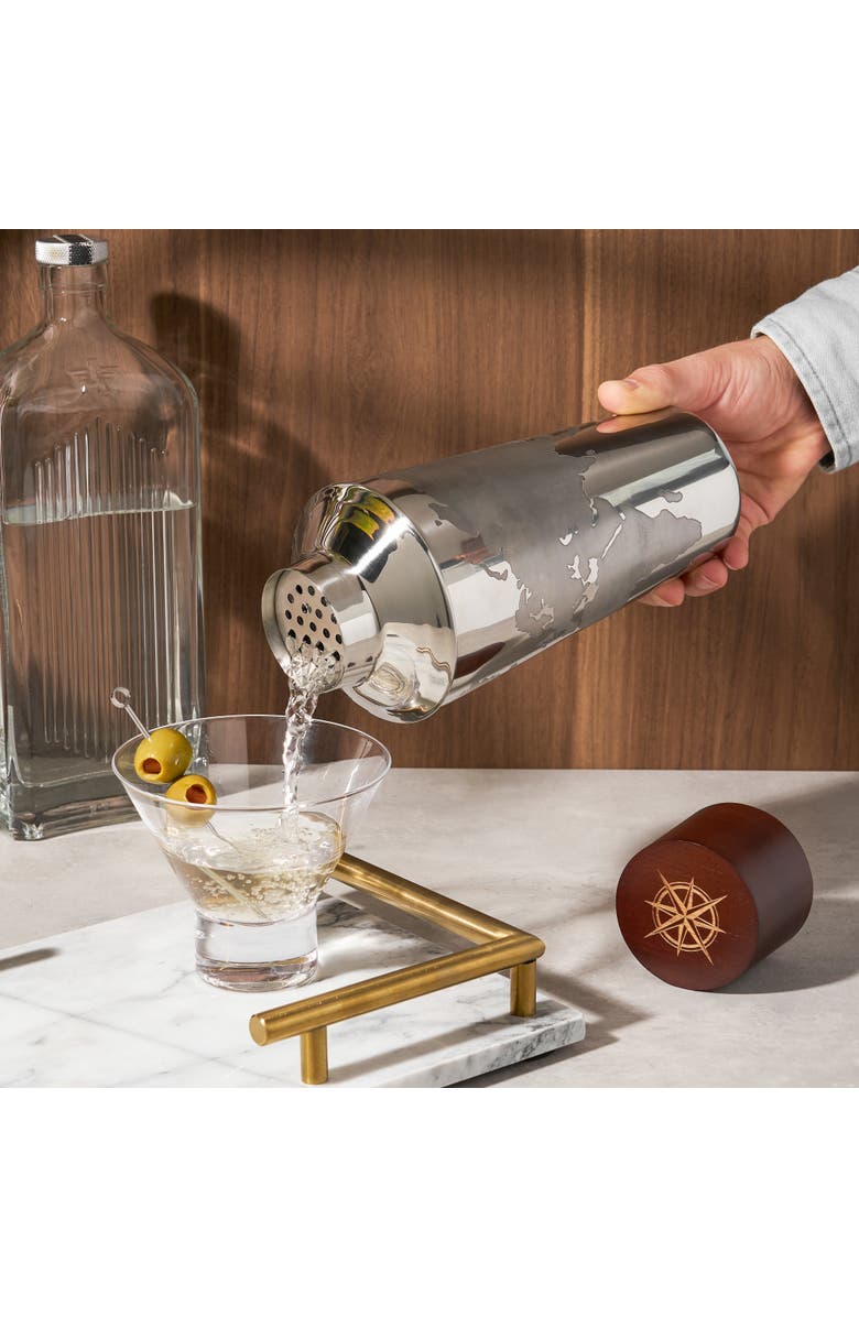 Viski Globe Cocktail Shaker, Alternate, color, Silver