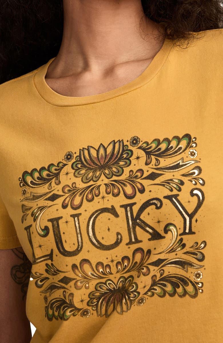 Lucky Brand Logo Graphic T-Shirt, Alternate, color, Harvest Gold