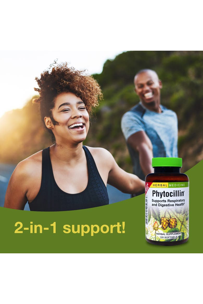 Phytocillin - Respiratory & Digestive Health Support Supplement - Herbal Formula to Support Digestion - Support Healthy Breathing - 120 Softgels, Alternate, color, No Color
