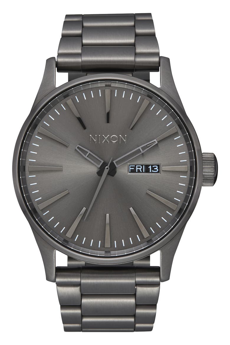 Sentry Bracelet Watch, 42mm, Main, color, GUNMETAL