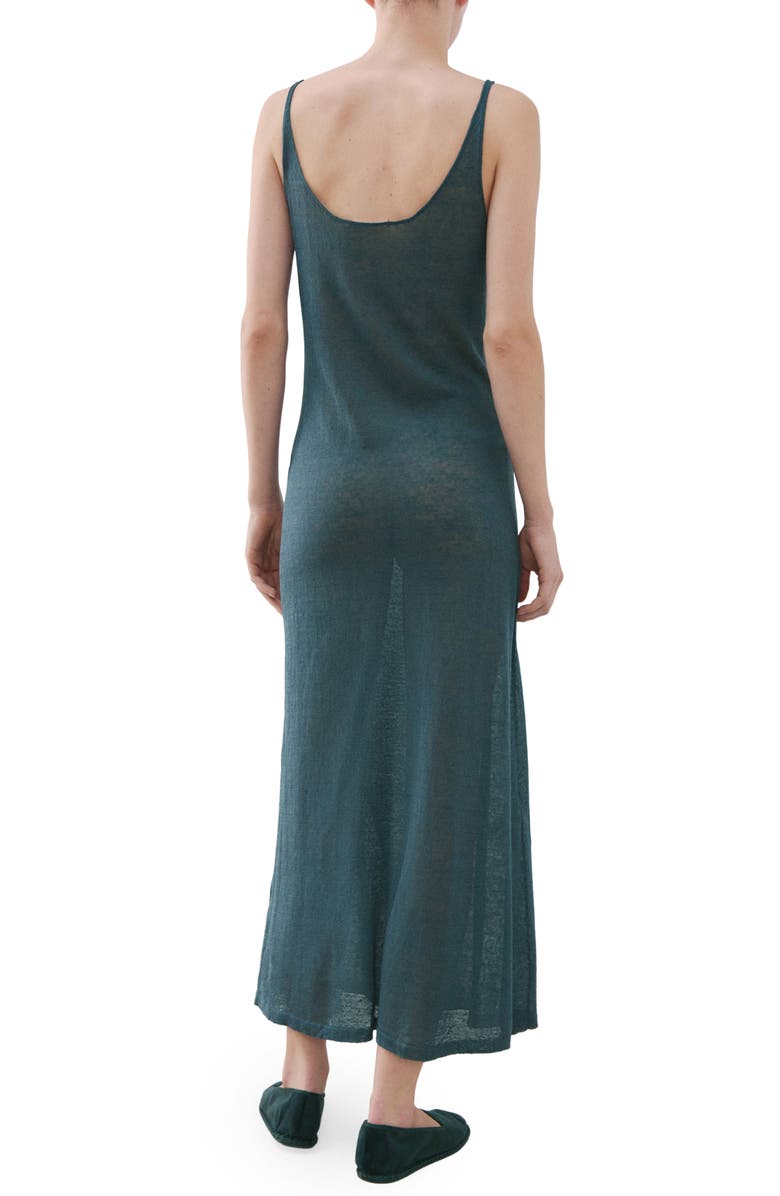 MANGO Linen Blend Midi Dress, Alternate, color, Night Blue