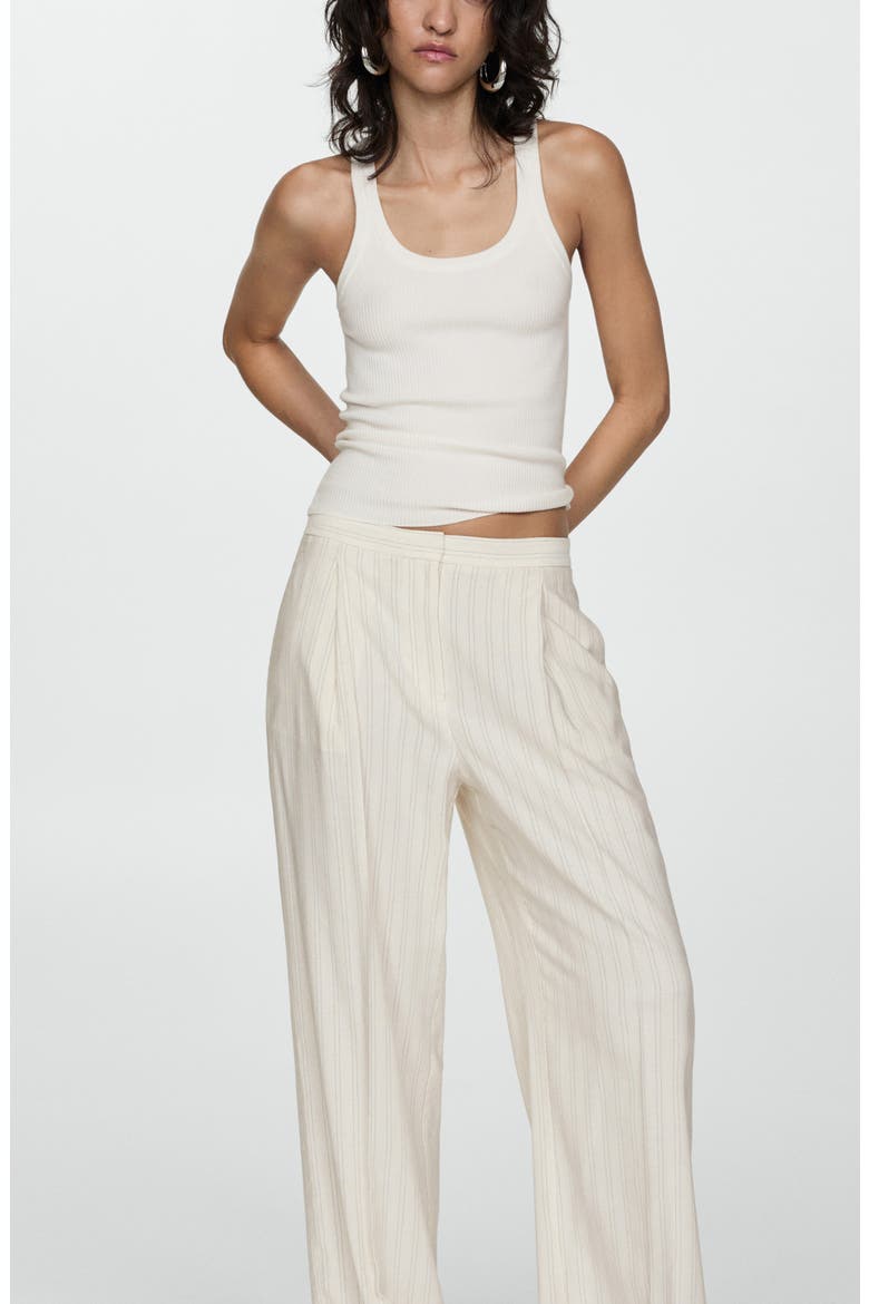 Stripe Straight Leg Pants, Alternate, color, ECRU