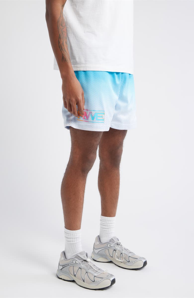 OVERTIME Elite RWE Ombré Mesh Basketball Shorts, Alternate, color, Blue