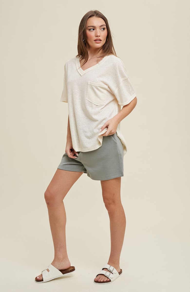 WISHLIST Oversize V-Neck Tee, Alternate, color, Off White