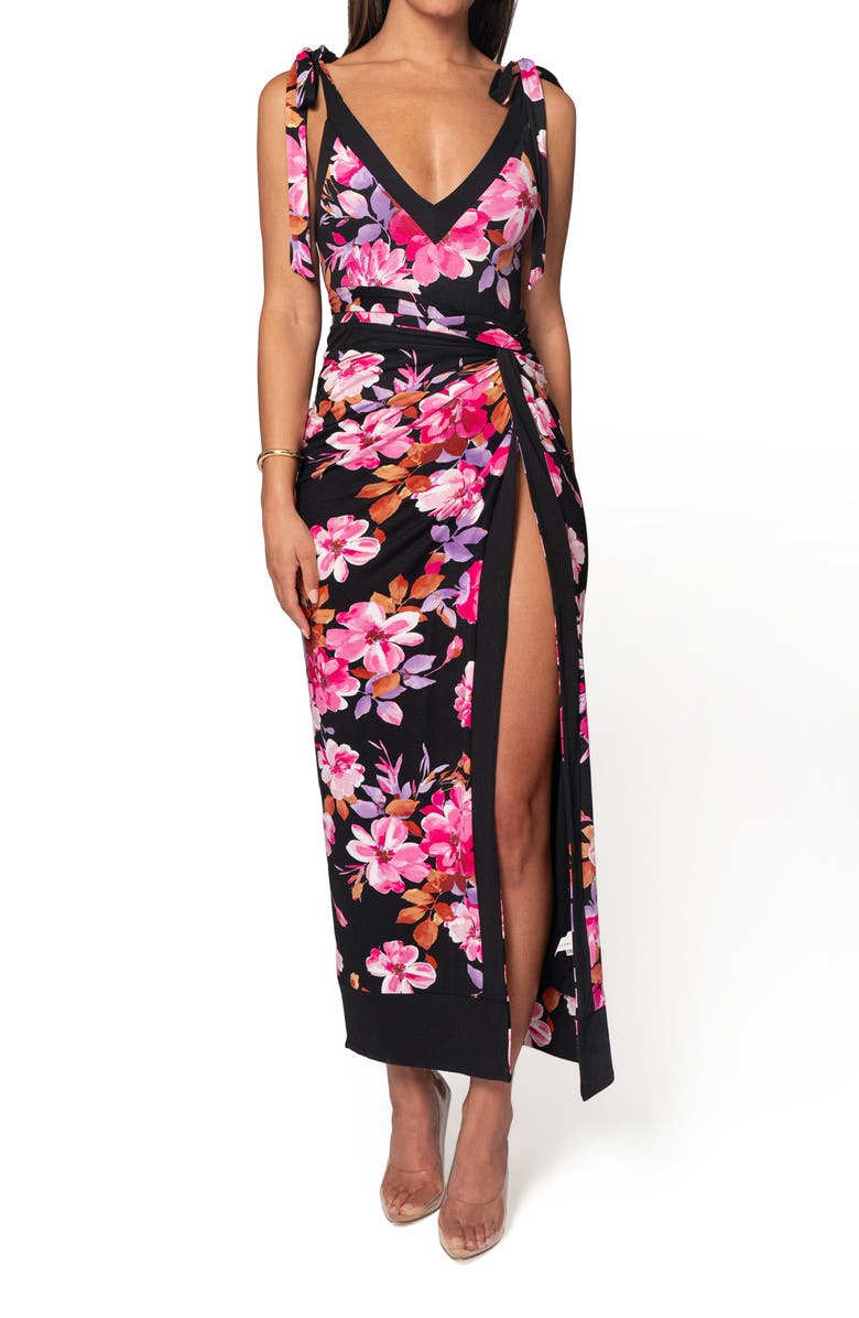 JLUXLABEL Floral Kamie Convertible Reversible Bodysuit & Reversible Wrap Skirt Set, Main, color, 