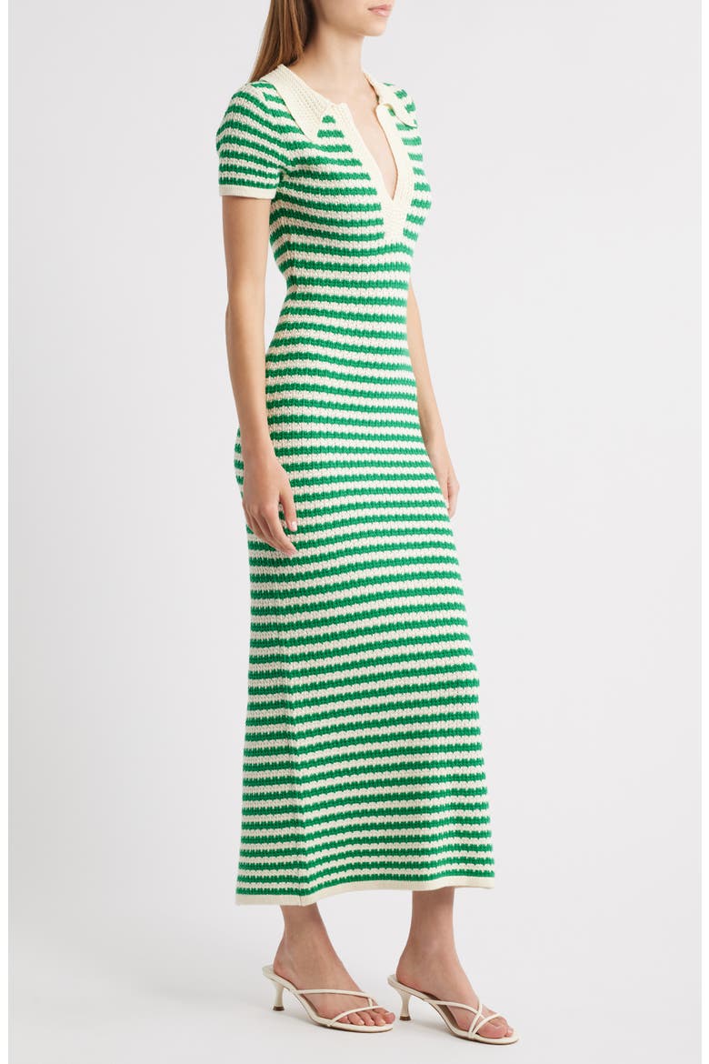 Johnny Collar Short Sleeve Sweater Dress, Alternate, color, GREEN
