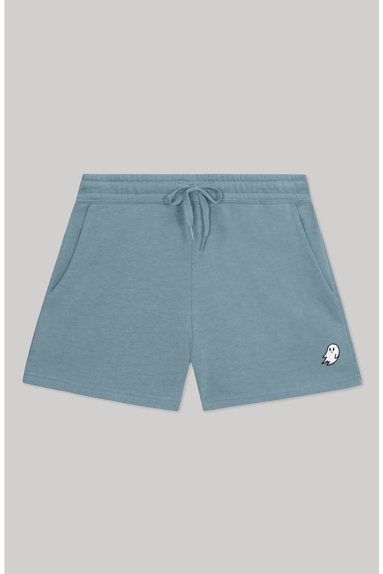 Womens Ghost Midweight Washed Fleece Shorts, Main, color, Misty Blue