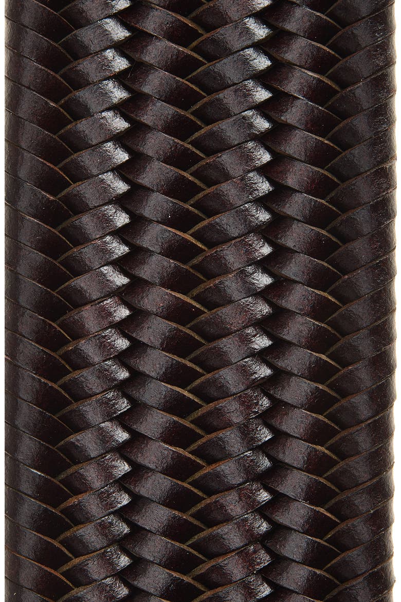 Jesse Woven Stretch Leather Belt, Alternate, color, BURGUNDY FUDGE