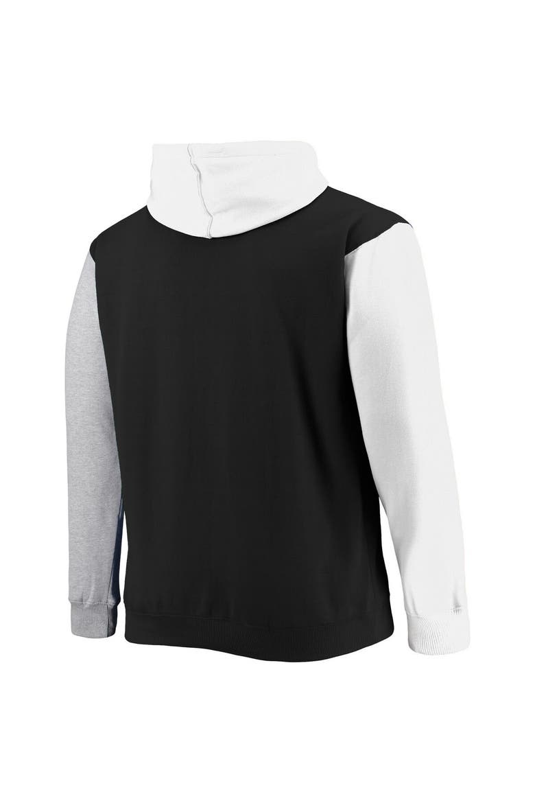 Men's Fanatics Branded Black/White Brooklyn Nets Big & Tall Double Contrast Pullover Hoodie, Alternate, color, Black