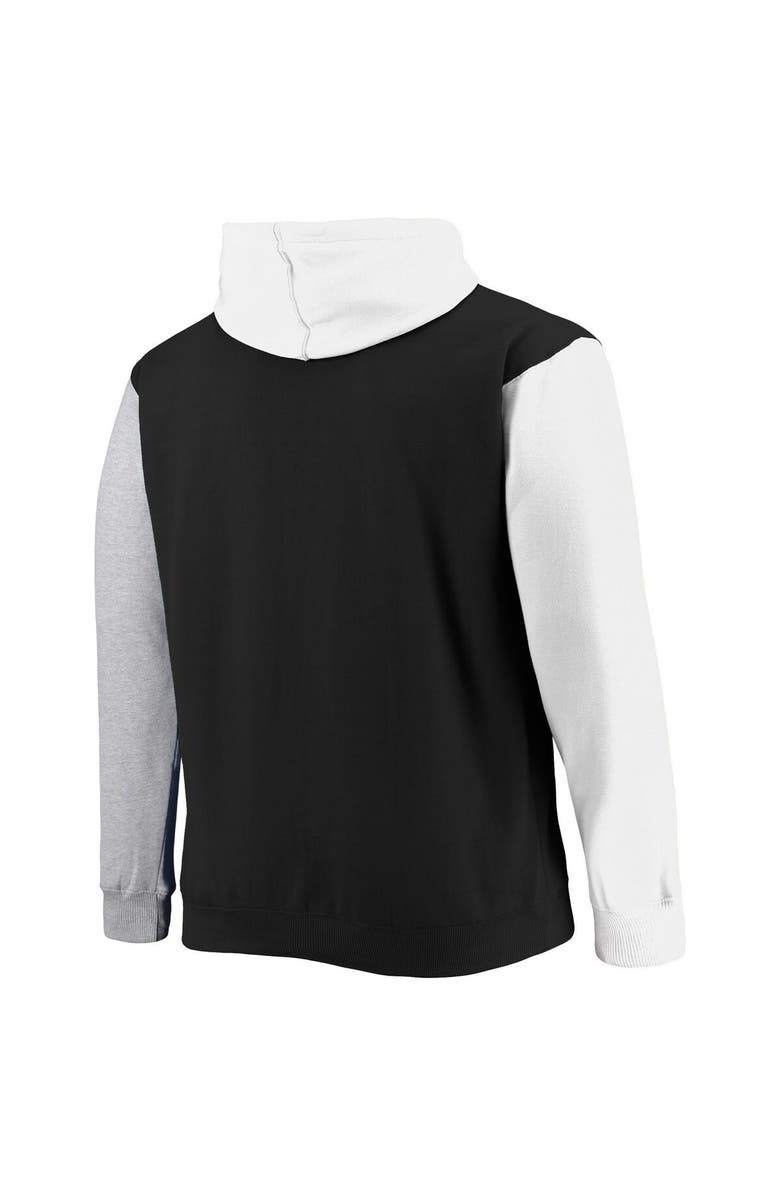 FANATICS Men's Fanatics Branded Black/White Brooklyn Nets Big & Tall Double Contrast Pullover Hoodie, Alternate, color, Black