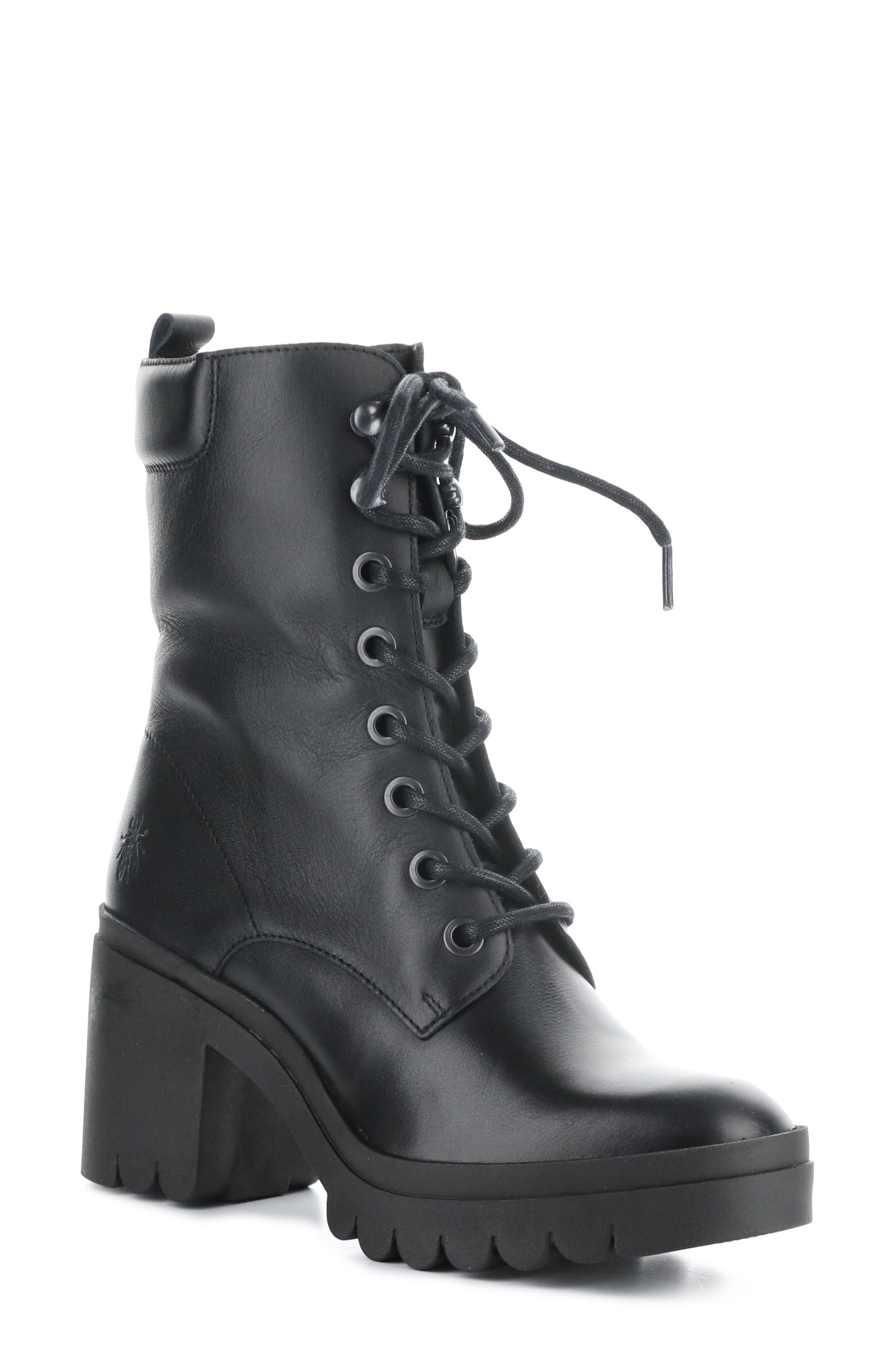 Fly London Tiel Combat Boot, Main, color, 011 Black Dublin