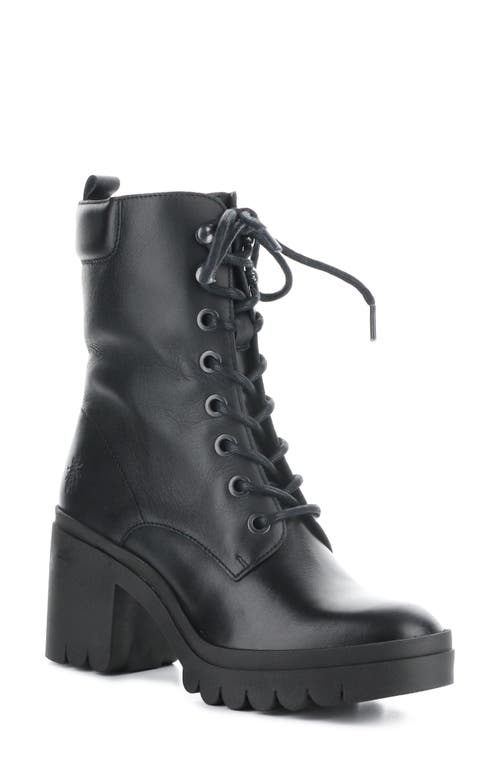 Fly London Tiel Combat Boot in 011 Black Dublin at Nordstrom, Size 40