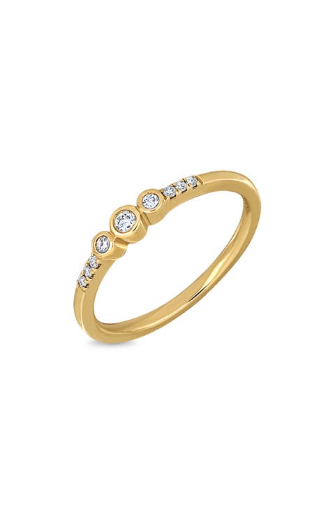 Monaco 18K Yellow Gold Diamond Stackable Ring