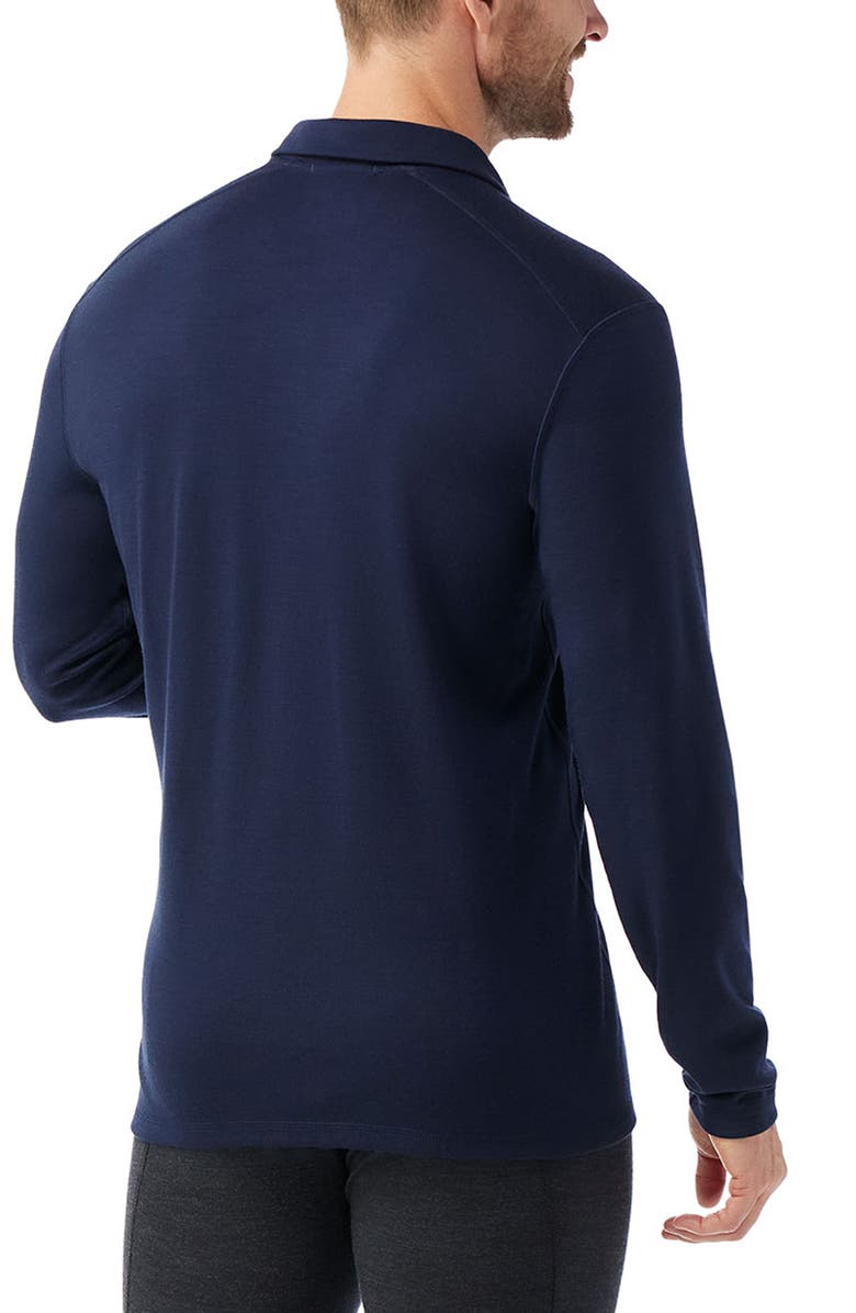 Smartwool Classic Thermal Merino Base Layer Quarter Zip Pullover, Alternate, color, Deep Navy