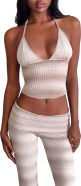 Tiger Mist Marissa Stripe Knit Halter Cami