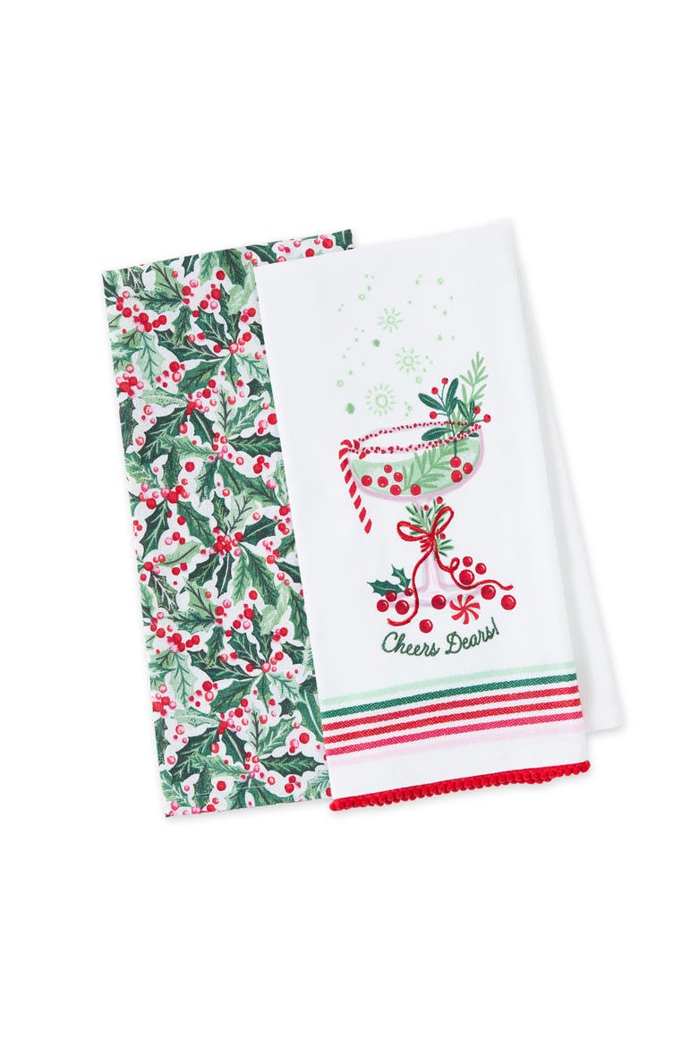 Cheers Dears! Dishtowel Set of 2, Main, color, Cheers Dears!