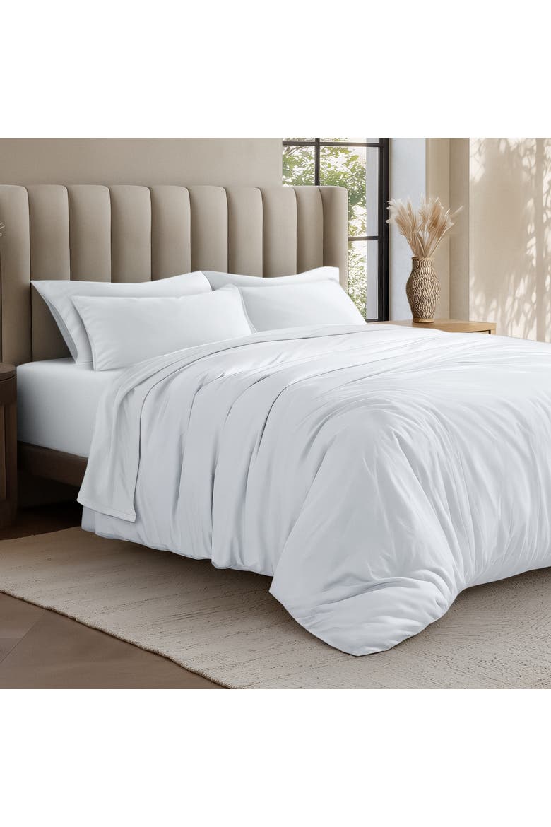 Organic Cotton Jersey Duvet Cover & Pillowsham Set, Alternate, color, White
