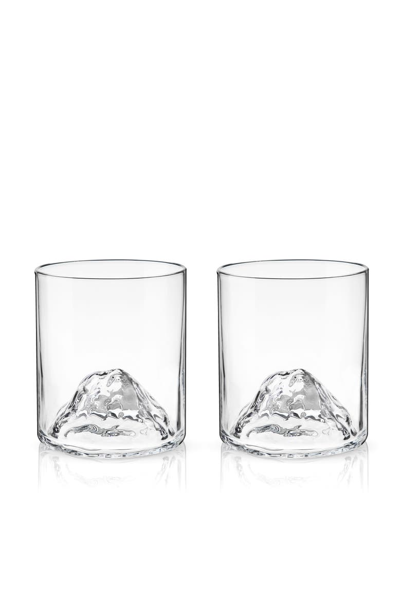 Viski Mountain Crystal Tumblers Set of 2, Main, color, Clear