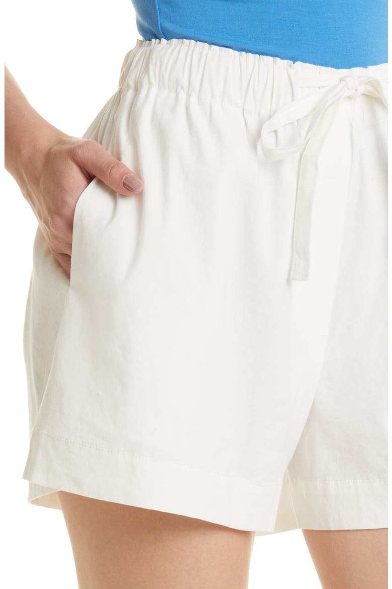 High Waist Linen Blend Drawstring Shorts, Alternate, color, FULL MOON