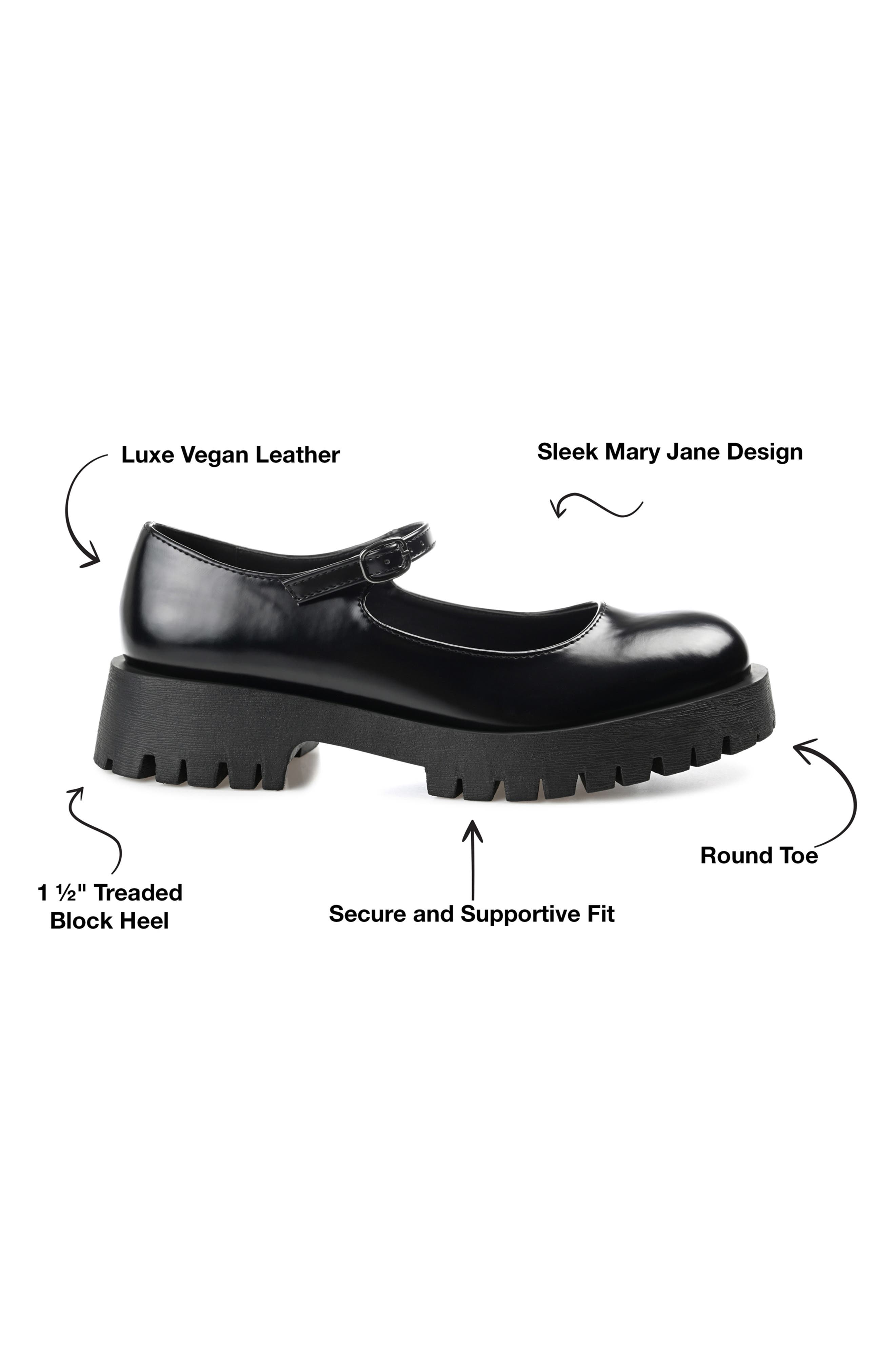 Journee Collection Kamie Mary Jane Platform Flat, Alternate, color, Black