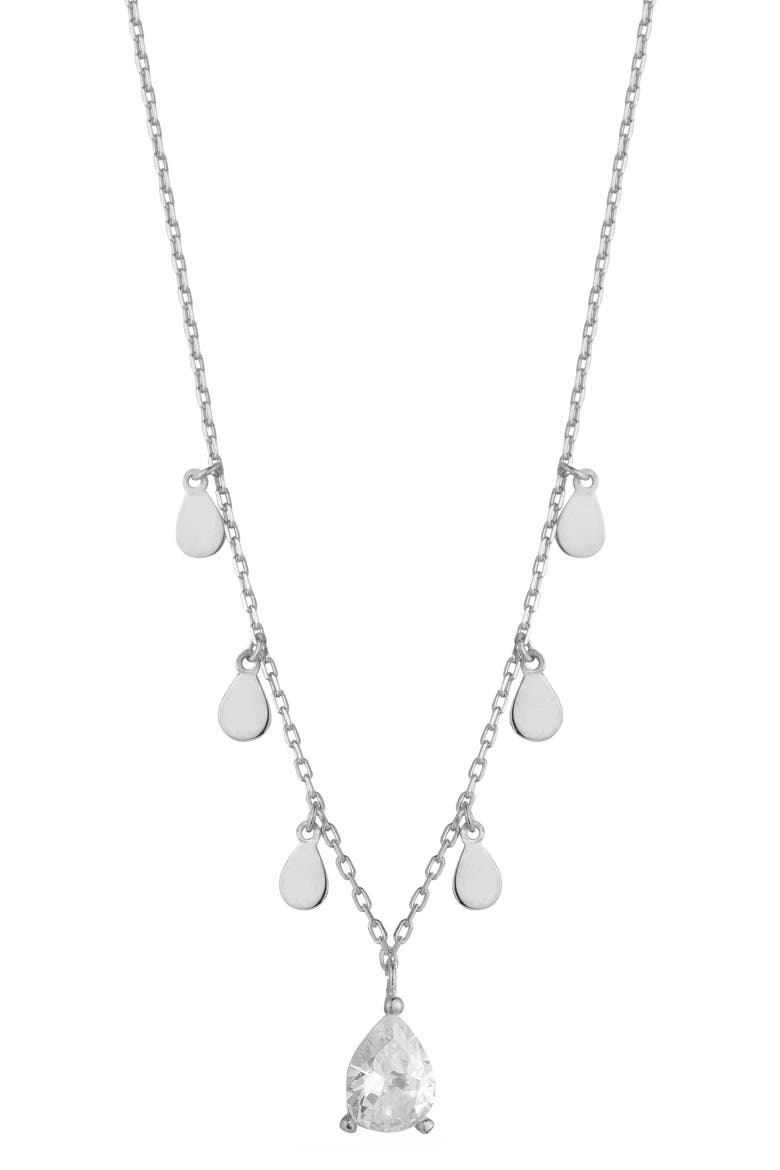 Cubic Zirconia Charm Necklace, Main, color, SILVER