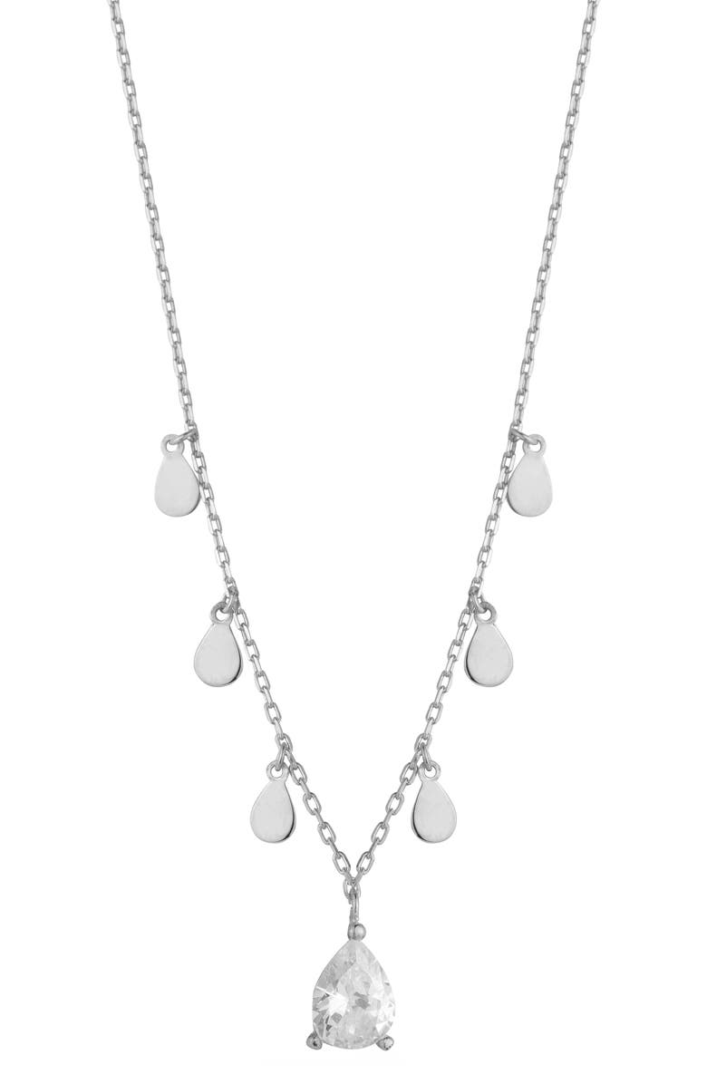 GLAZE JEWELRY Cubic Zirconia Charm Necklace, Main, color, Silver