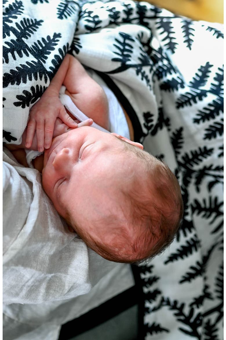 Plant Sensory Reversible 3-Layer Organic Cotton Muslin Blanket, Alternate, color, PLANT PRINT MIXED