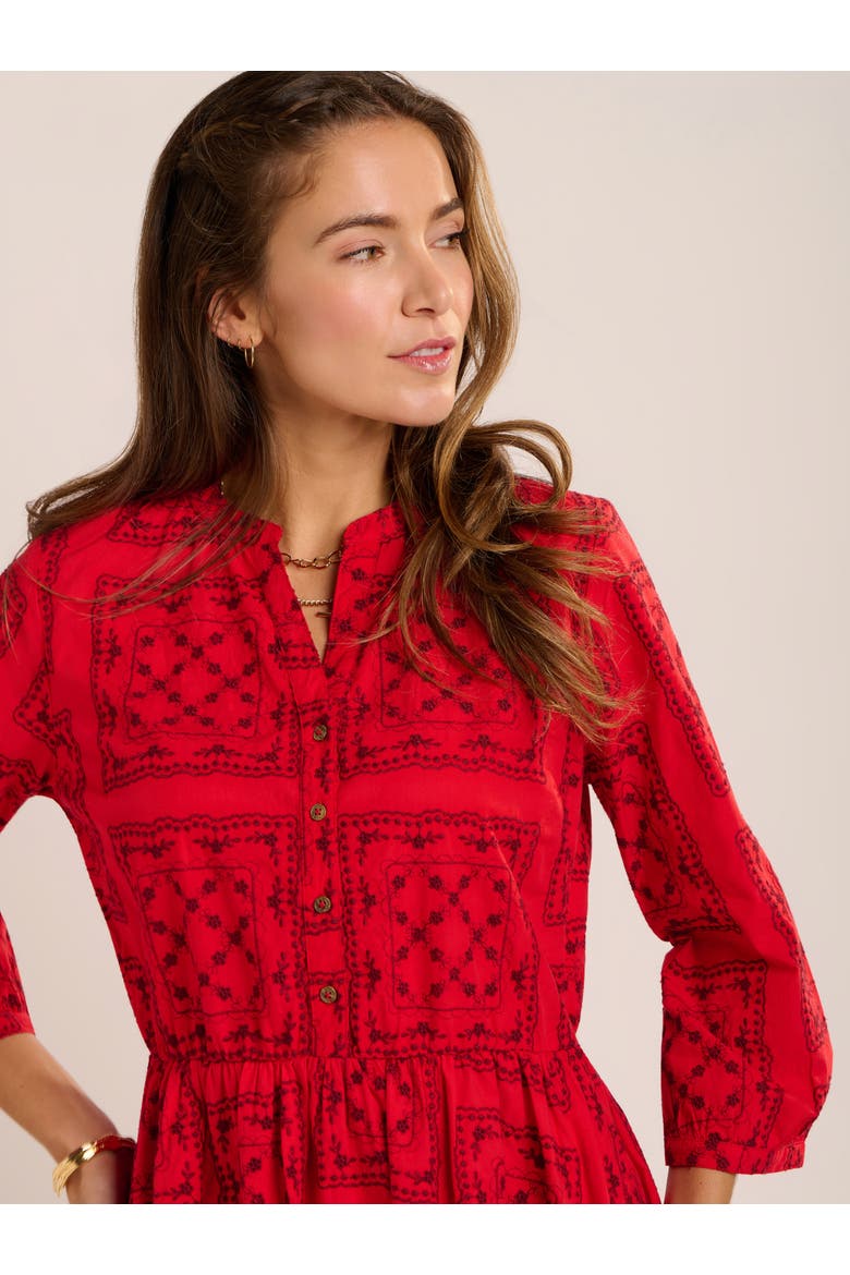 Zora Embroidery Detail Dress, Alternate, color, Red