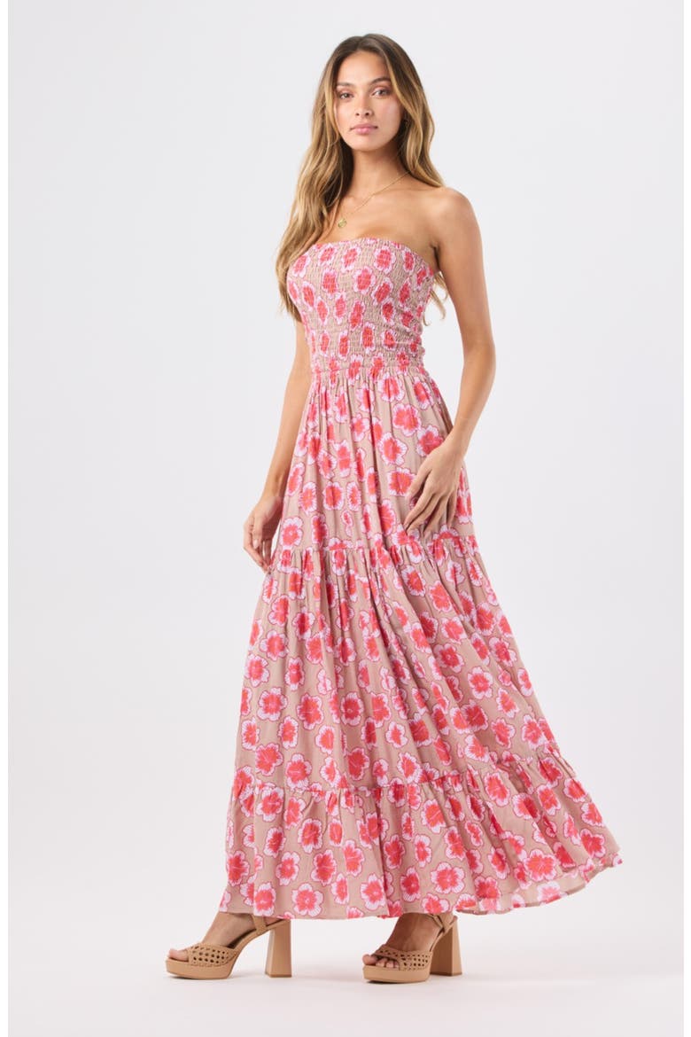 Boracay Strapless Maxi Dress, Alternate, color, LANAI FLORAL TAUPE