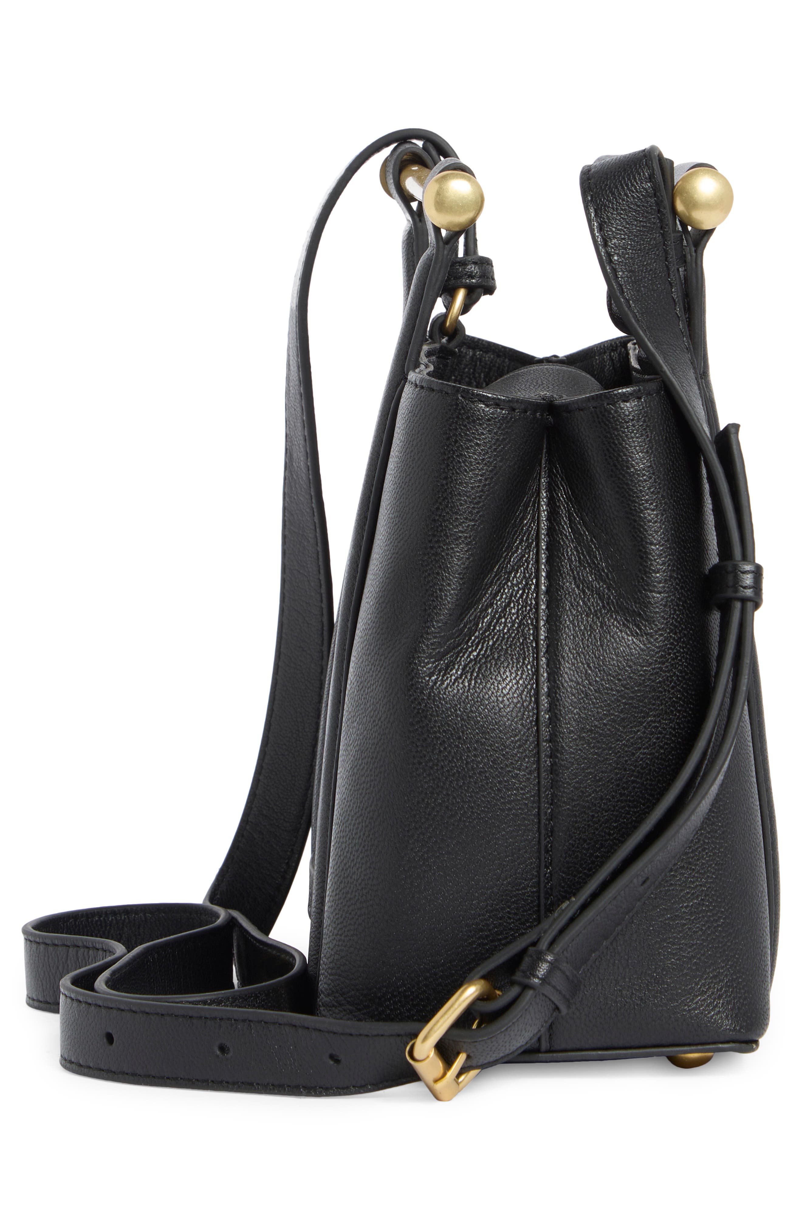 Vince Camuto Jayda Leather Top Handle Bag, Alternate, color, Black