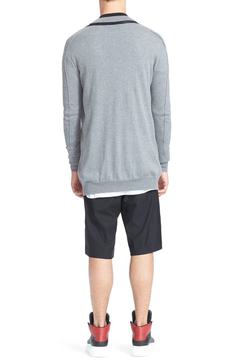 'Sylvia' Cotton, Silk & Cashmere Cardigan, Alternate, color, HEATHER GREY