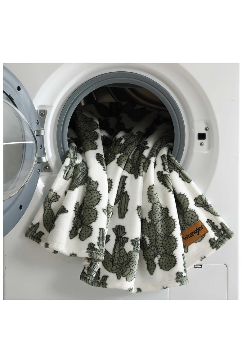 Cactus Garden Plush Fleece Blanket, Alternate, color, GREEN
