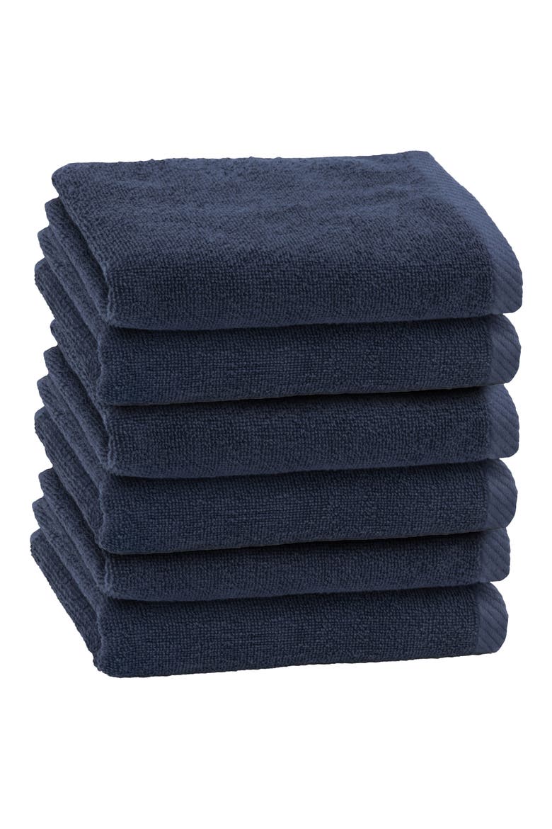 6-Pack Ediree Cotton Fingertip Towel Set, Main, color, MARINE
