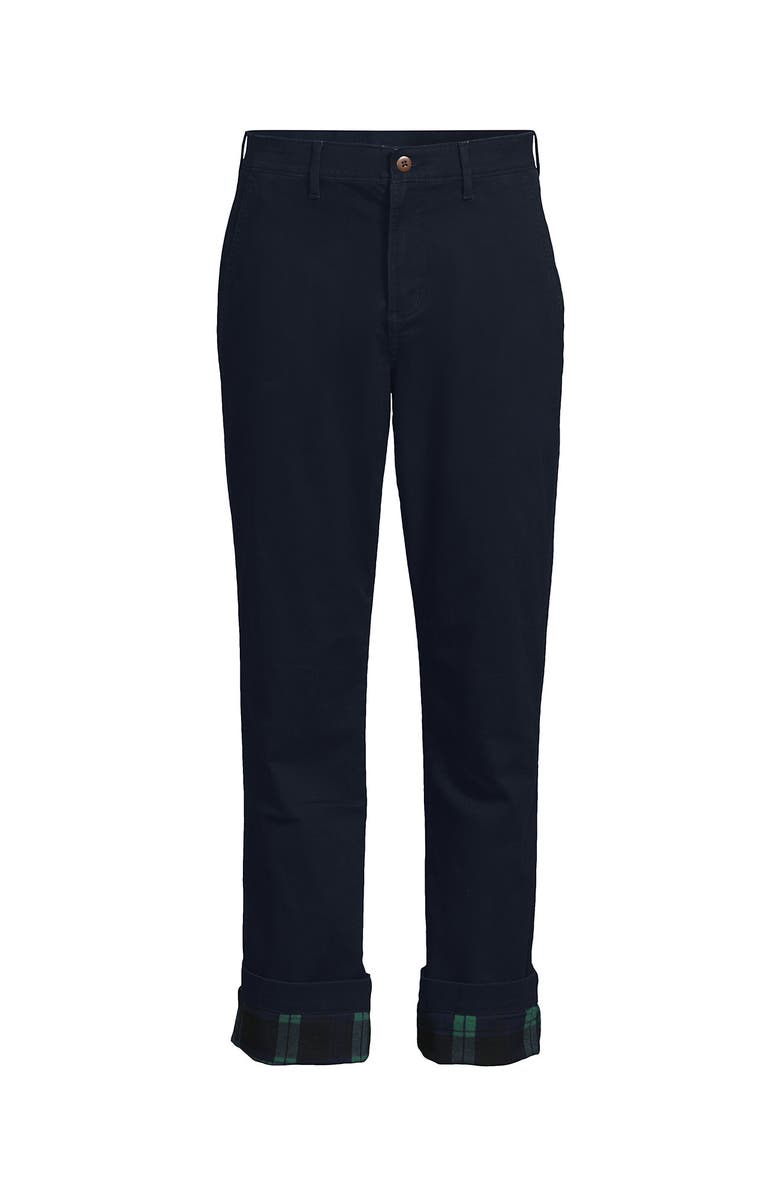 Lands' End Knockabout Comfort Waist Classic Fit Flannel Lined Chino Pant, Alternate, color, Radiant Navy