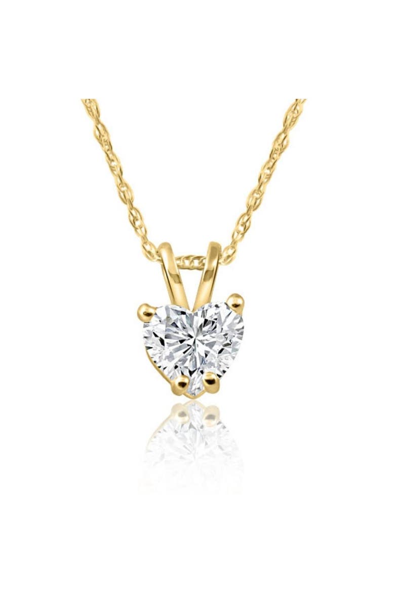 1/2 Ct Heart shape Diamond Solitaire Necklace 14k Penda, Main, color, 14K Yellow Gold