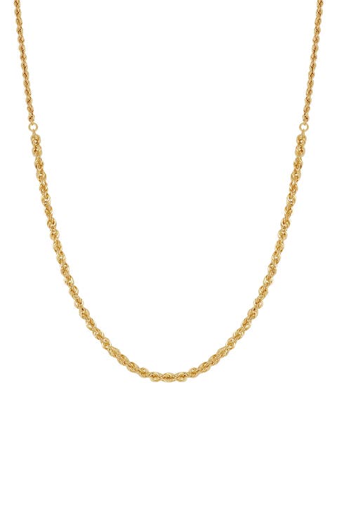 14K Gold Rope Chain Necklace