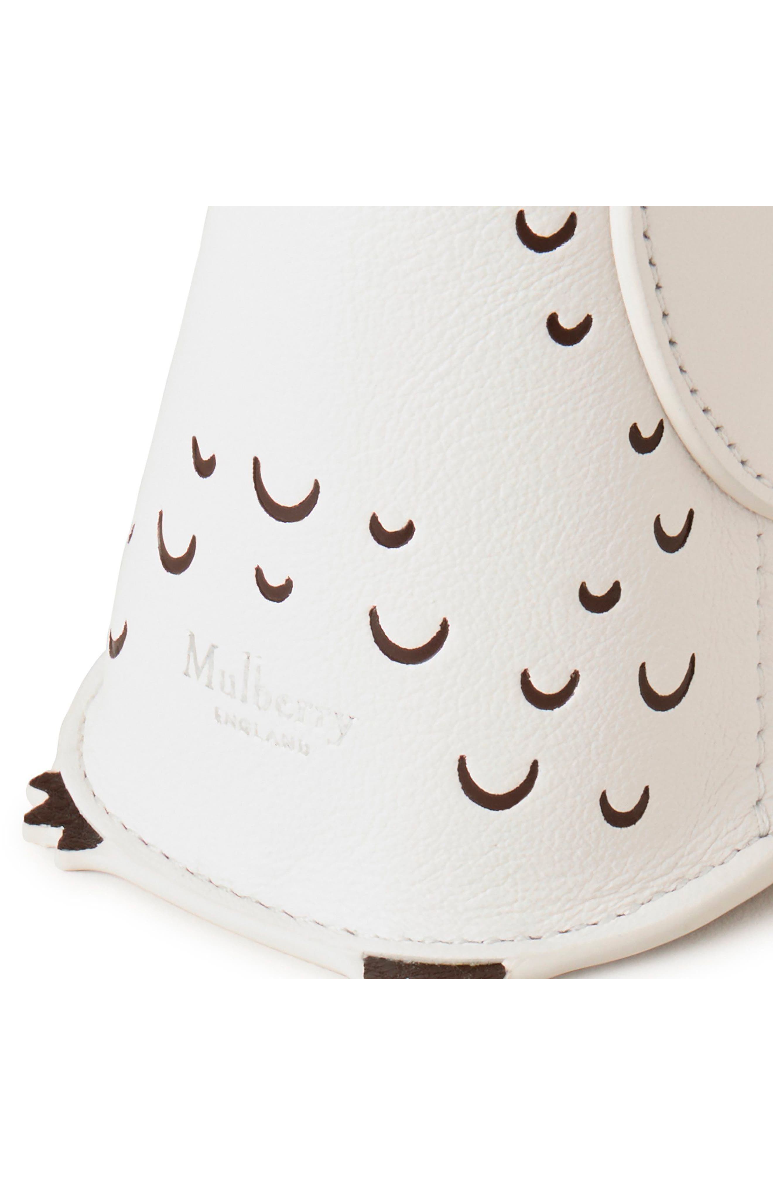 Mulberry Owl Key Ring Charm, Alternate, color, White