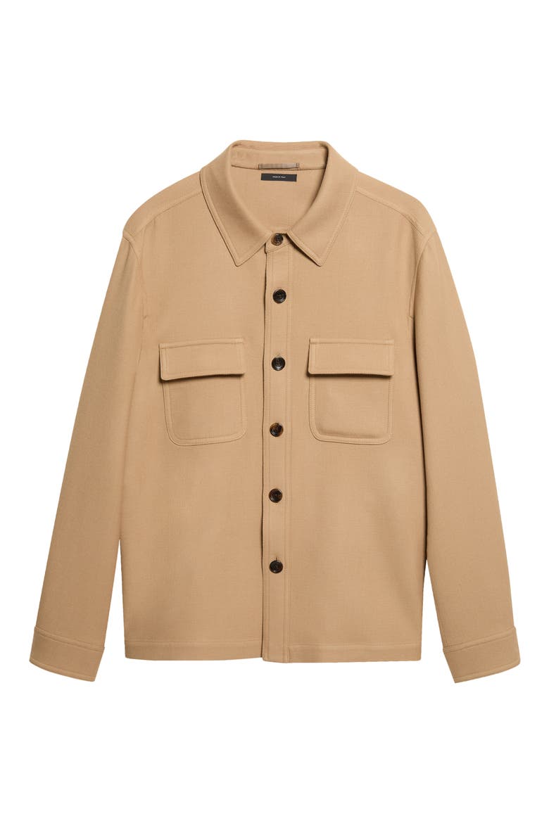 Double Splittable Virgin Wool & Silk Overshirt, Main, color, EAS GOLDEN BROWN