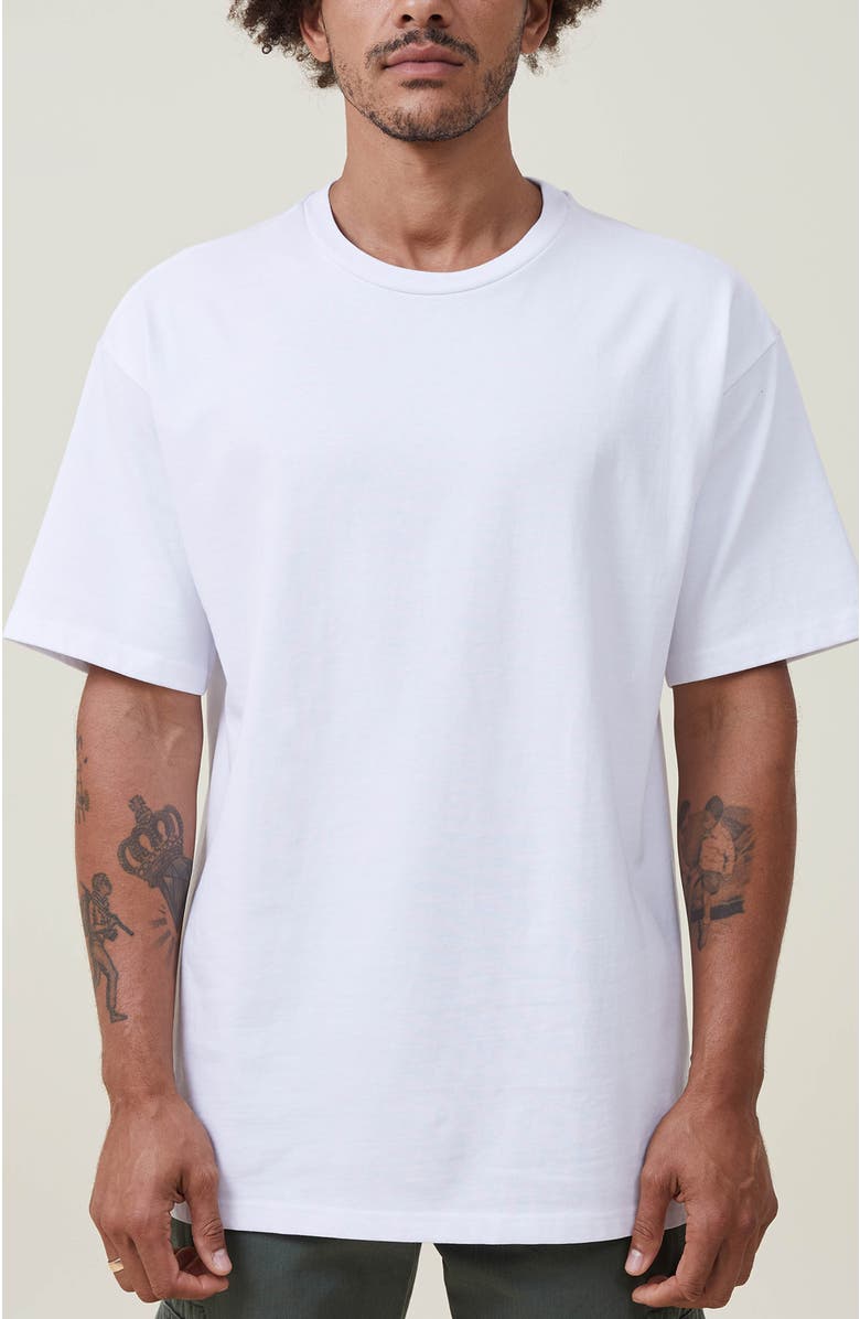 Cotton On Men's Box Fit Plain T-Shirt, Main, color, White