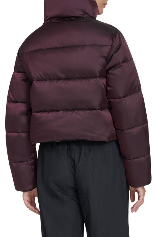 Champion Water Resistant Crop Puffer Jacket In Burgundy