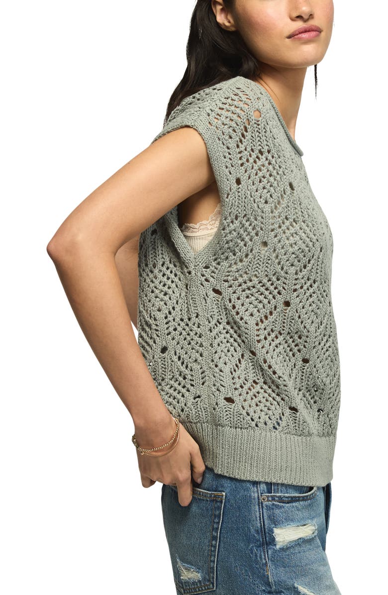 Lucky Brand Open Stitch Sweater, Alternate, color, Chinois Green