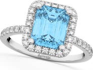 ALLUREZ Blue Topaz & Diamond Engagement Ring 14k