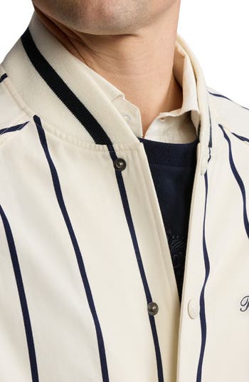 Luxury Forsythe Stripe Cotton & Cashmere Bomber Jacket