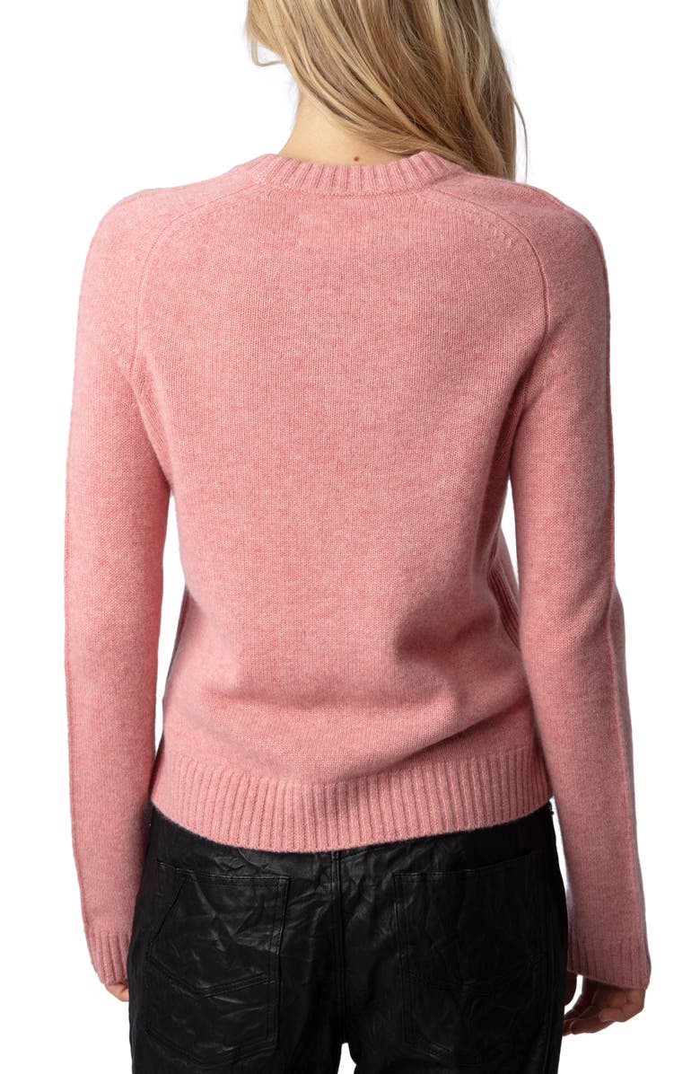 Zadig & Voltaire Lili Je T'Aime Cashmere Sweater, Alternate, color,
