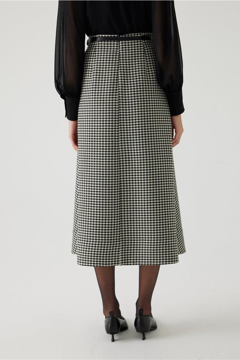 Adesina A Line Midi Skirt, Alternate, color, Black and Cream