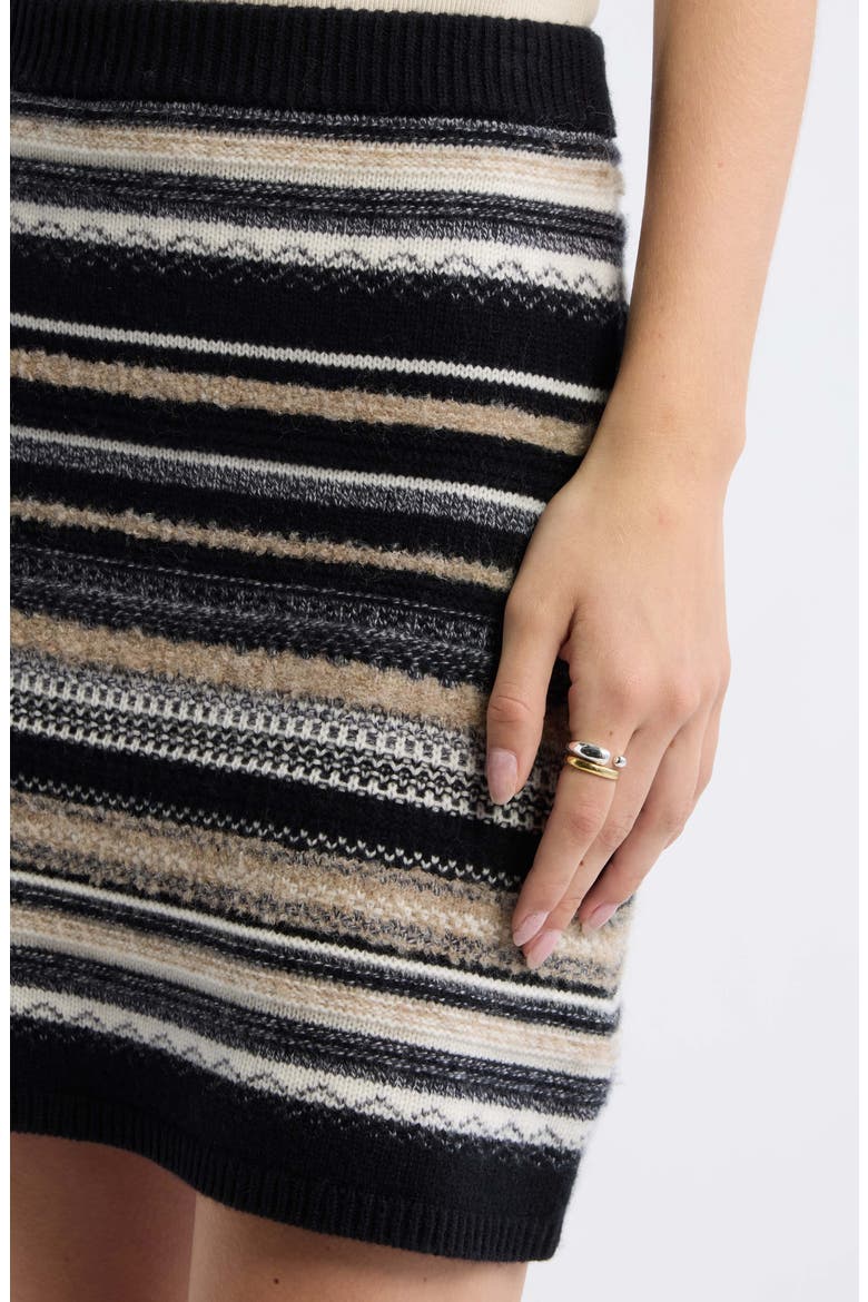 Striped Wool & Cashmere Blend Miniskirt, Alternate, color, NEUTRAL MULTI STRIPE