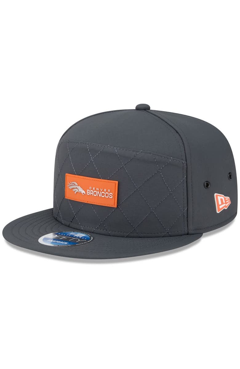 New Era Men's New Era Charcoal Denver Broncos 2025 Sideline Cold Weather Split Panel 9FIFTY Snapback Hat, Main, color, 